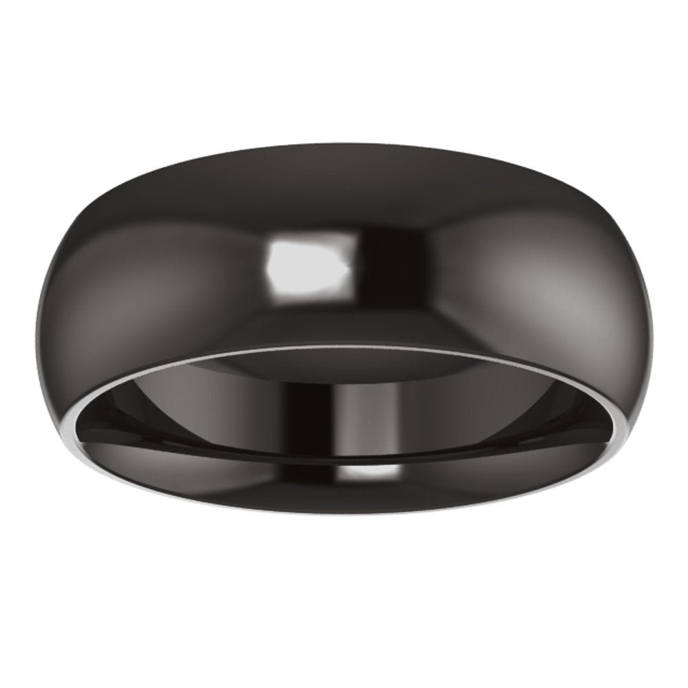 Zirconium 7 mm Comfort-Fit Half Round Band Size 7