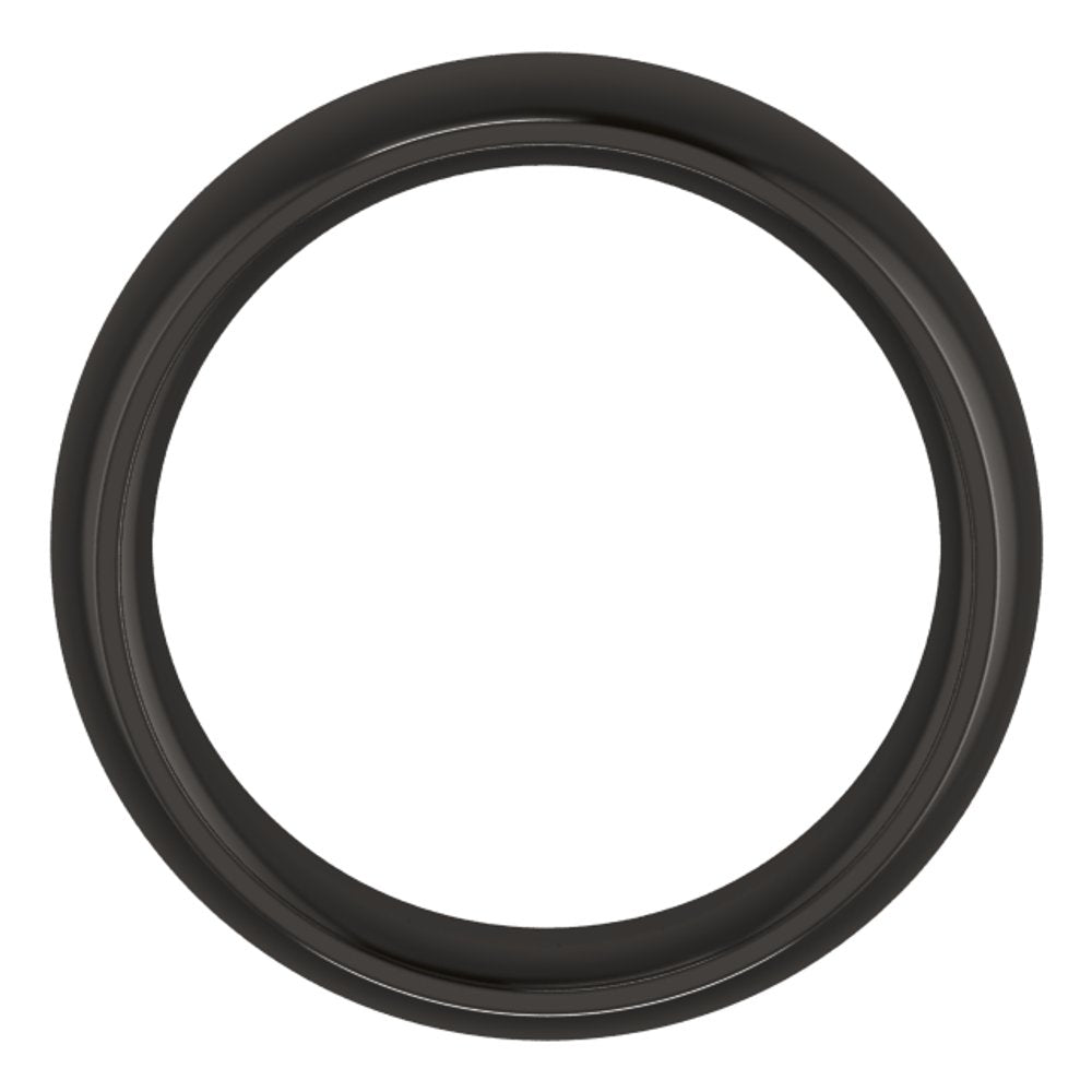Zirconium 7 mm Comfort-Fit Half Round Band