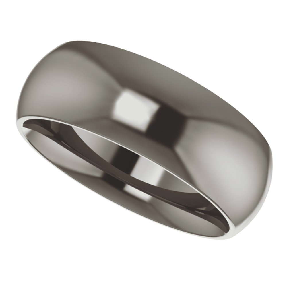 Zirconium 7 mm Comfort-Fit Half Round Band Size 7