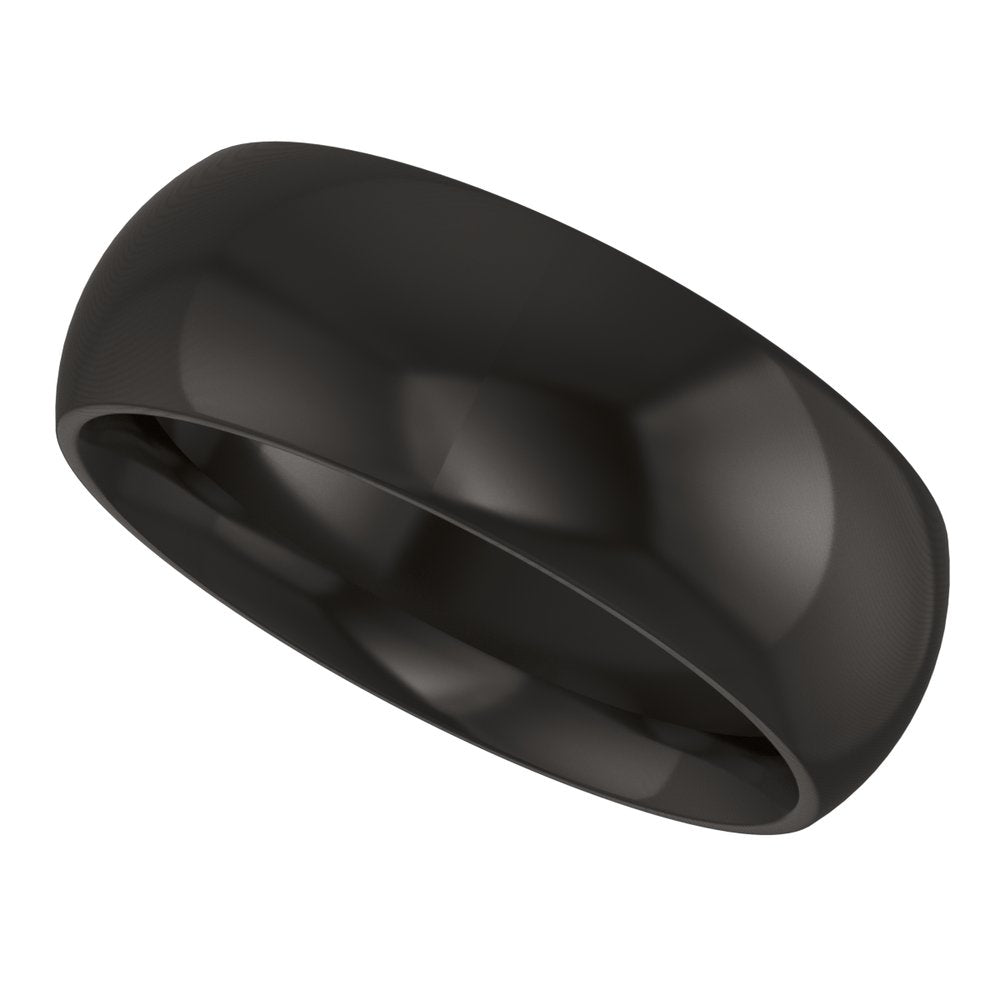 Zirconium 7 mm Comfort-Fit Half Round Band Size 7