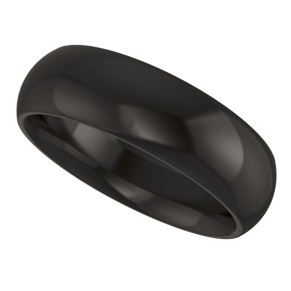 Zirconium 6 mm Comfort-Fit Half Round Band Size 7