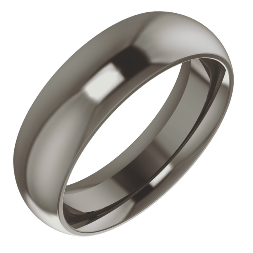 Titanium 6 mm Comfort-Fit Half Round Band Size 7