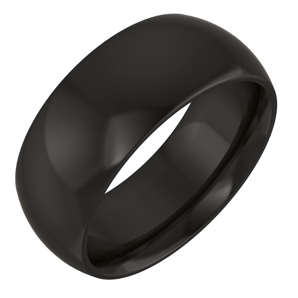 Zirconium 8 mm Comfort-Fit Half Round Band Size 7