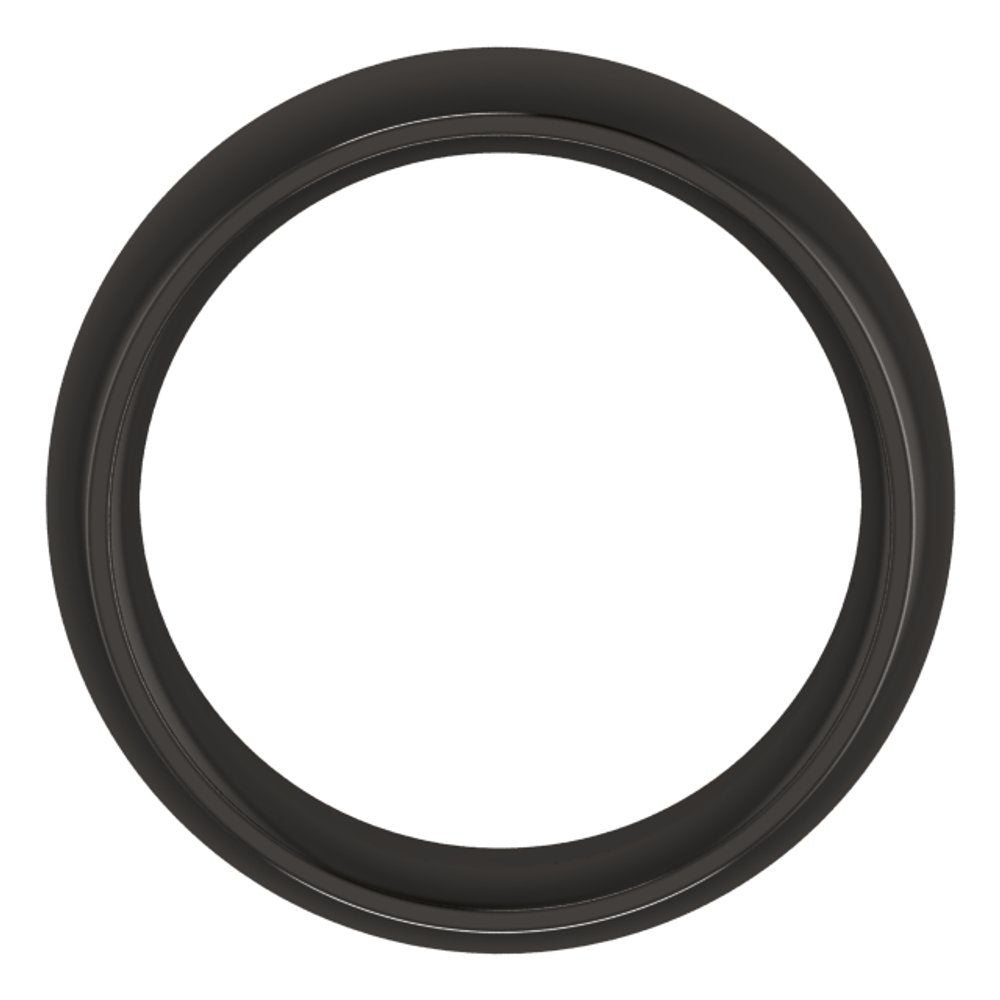 Zirconium 8 mm Comfort-Fit Half Round Band Size 7