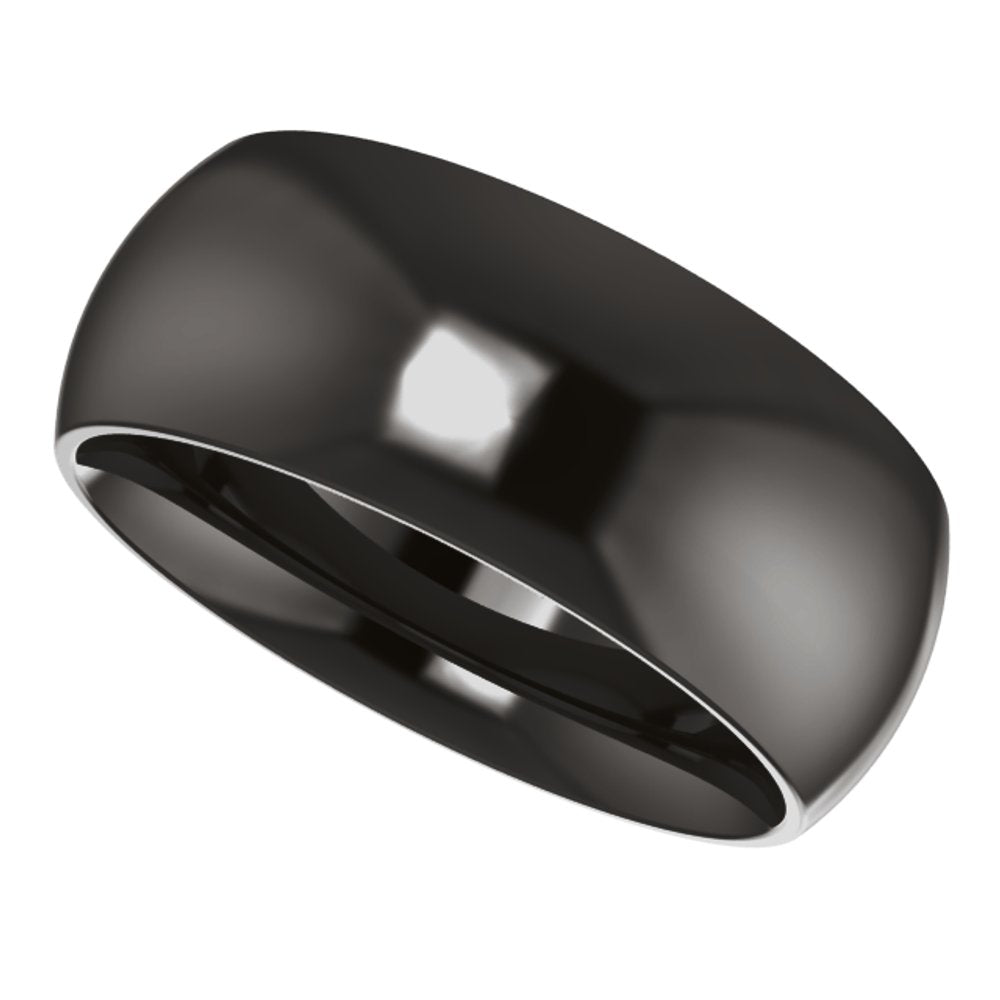 Zirconium 8 mm Comfort-Fit Half Round Band Size 7
