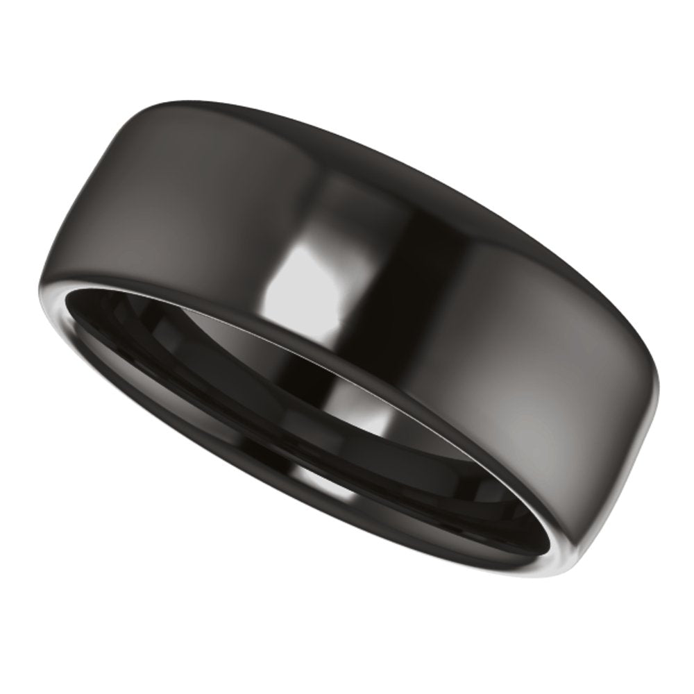Zirconium 7 mm Comfort-Fit Standard Weight European-Style Band Size 9.5