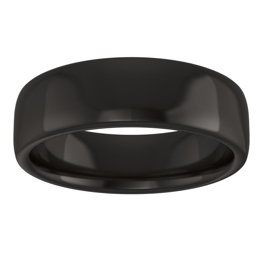 Zirconium 6 mm Comfort-Fit Standard Weight European-Style Band Size 8.5