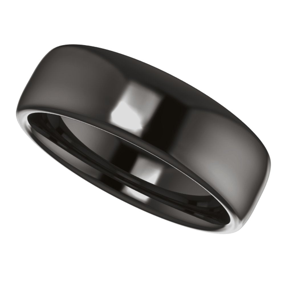 Zirconium 6 mm Comfort-Fit Standard Weight European-Style Band Size 8.5
