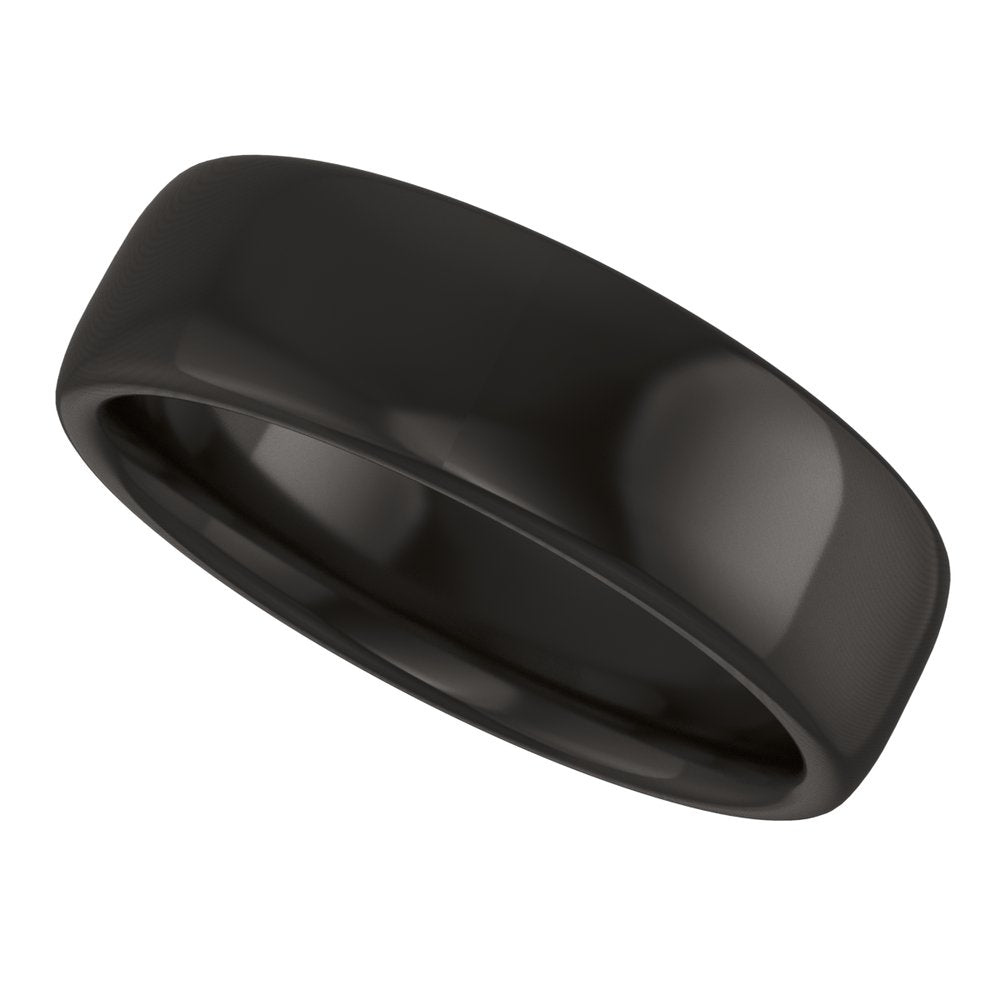 Zirconium 6 mm Comfort-Fit Standard Weight European-Style Band Size 8.5