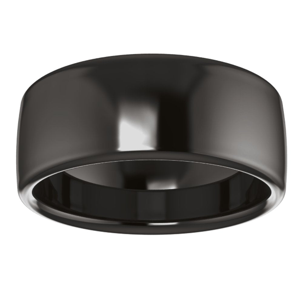 Zirconium 8 mm Comfort-Fit Standard Weight European-Style Band Size 11.5