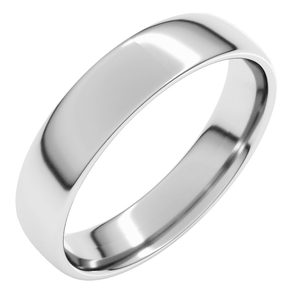 Platinum 5 mm Lightweight Comfort-Fit European-Style Band Size 6