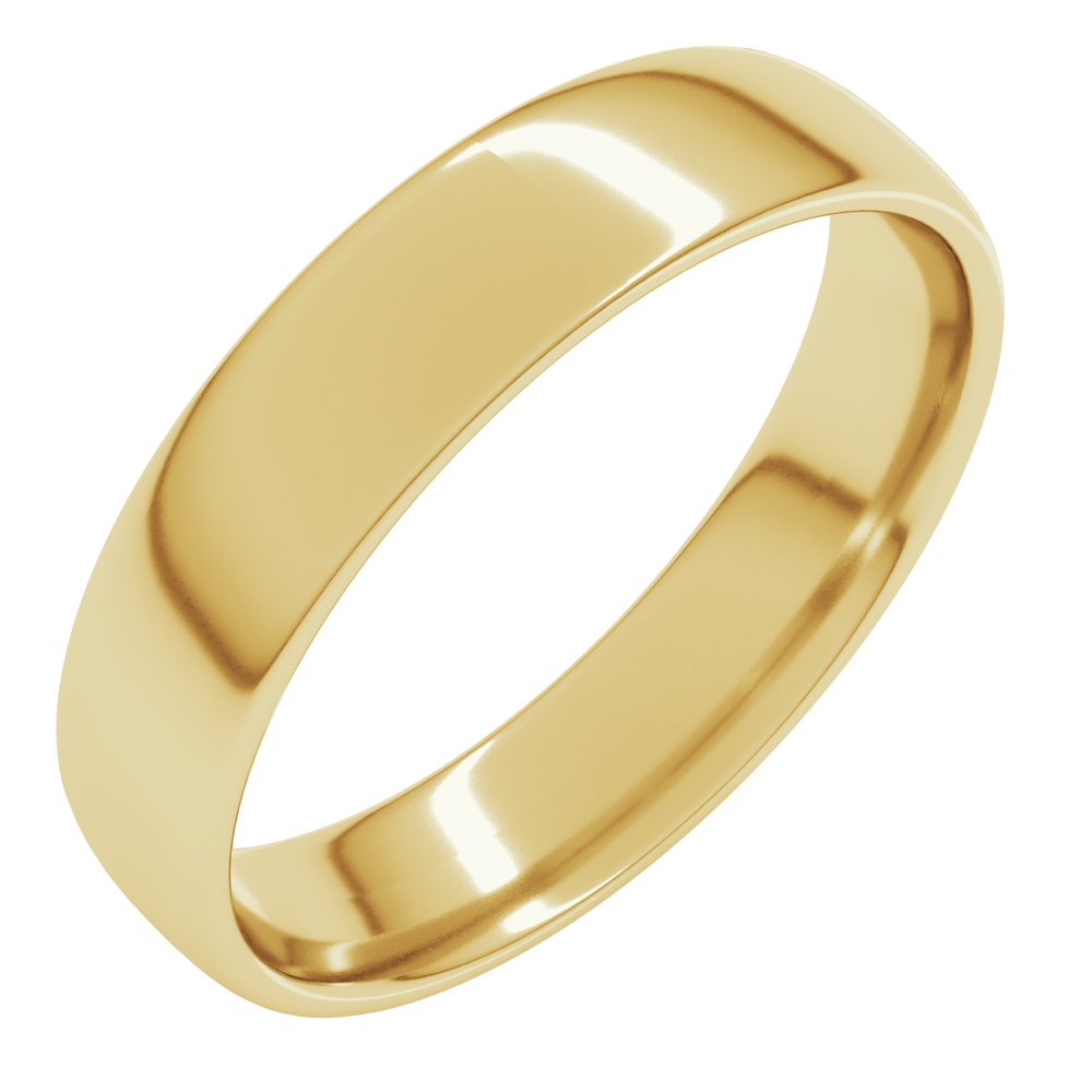 14K Yellow Gold 5 mm Lightweight Comfort-Fit European-Style Band Size 6