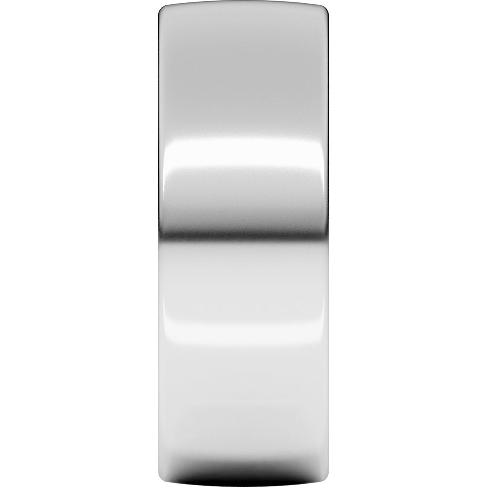 14K White Gold 8 mm Lightweight Comfort-Fit European-Style Band Size 9