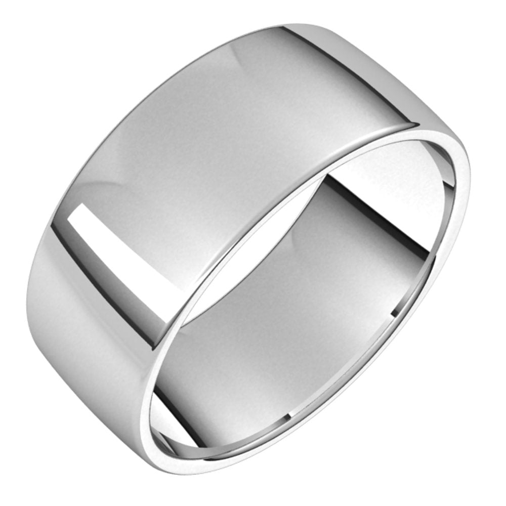 14K White Gold 9 mm Lightweight Comfort-Fit European-Style Band Size 8