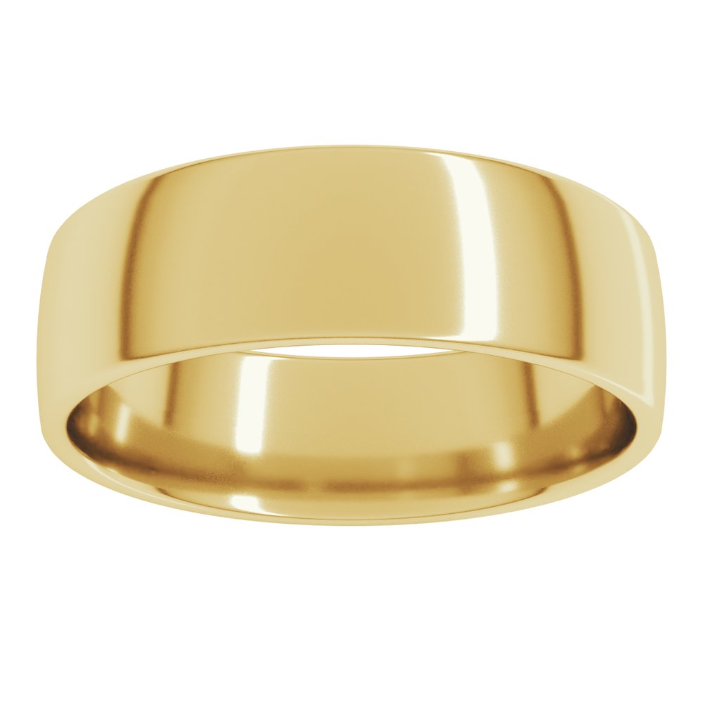 18K Yellow Gold 7 mm Lightweight Comfort-Fit European-Style Band Size 7