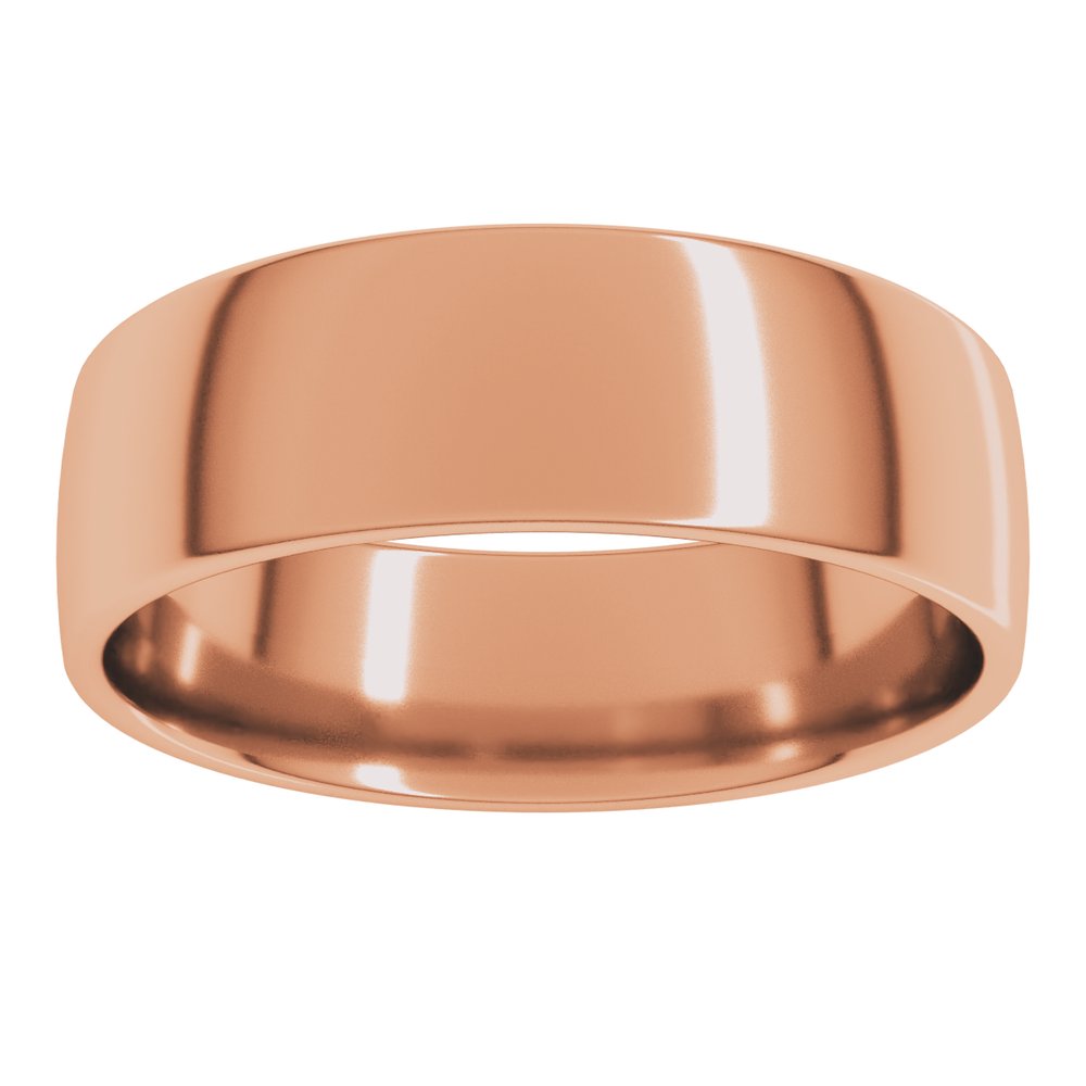 14K Rose 7 mm Lightweight Comfort-Fit European-Style Band Size 7