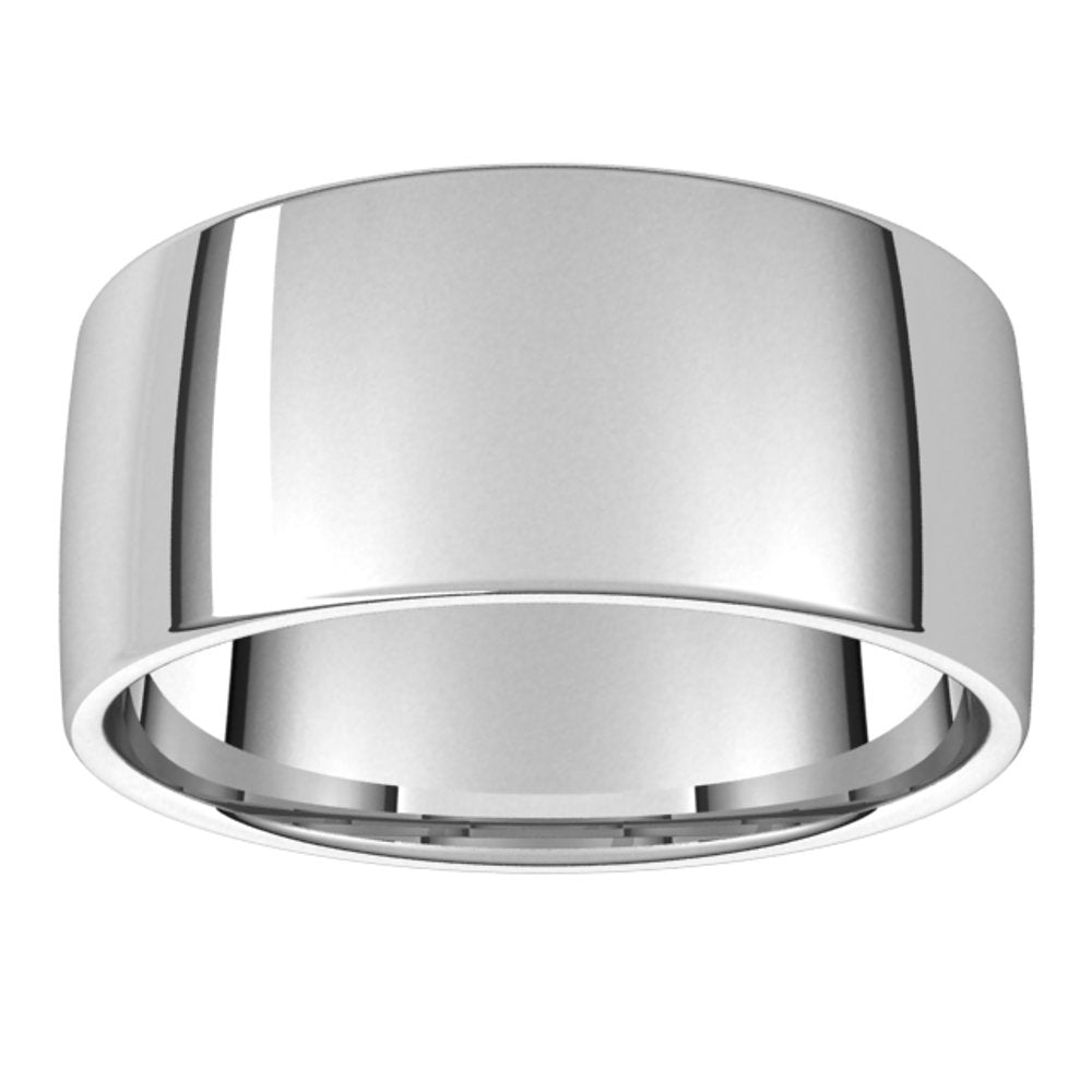 Platinum 10 mm Lightweight Comfort-Fit European-Style Band Size 10.5