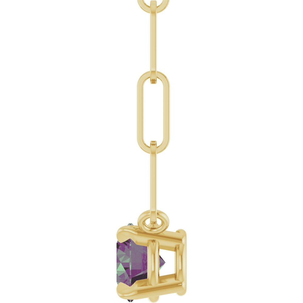 14K Yellow Lab-Grown Alexandrite 18" Necklace