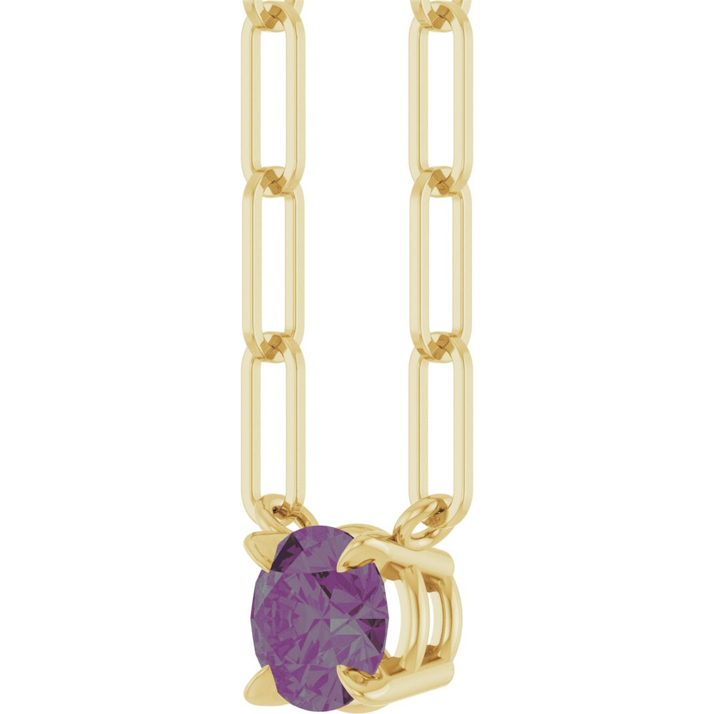 14K Yellow Lab-Grown Alexandrite 18" Necklace