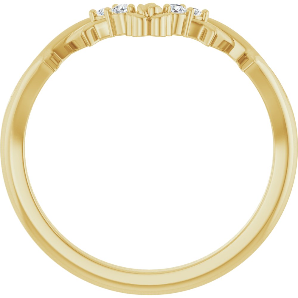 14K Yellow Gold .04 CTW Natural Diamond Floral Contour Band