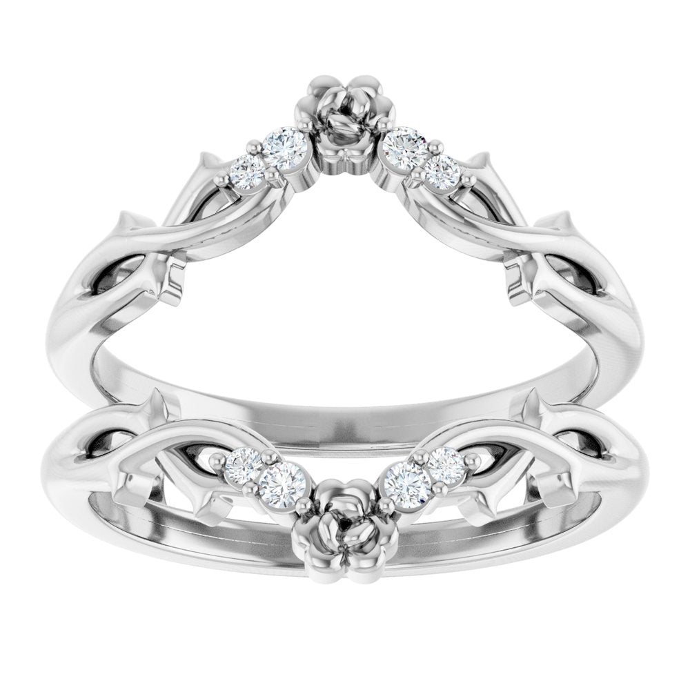 14K White .08 CTW Natural Diamond Ring Guard
