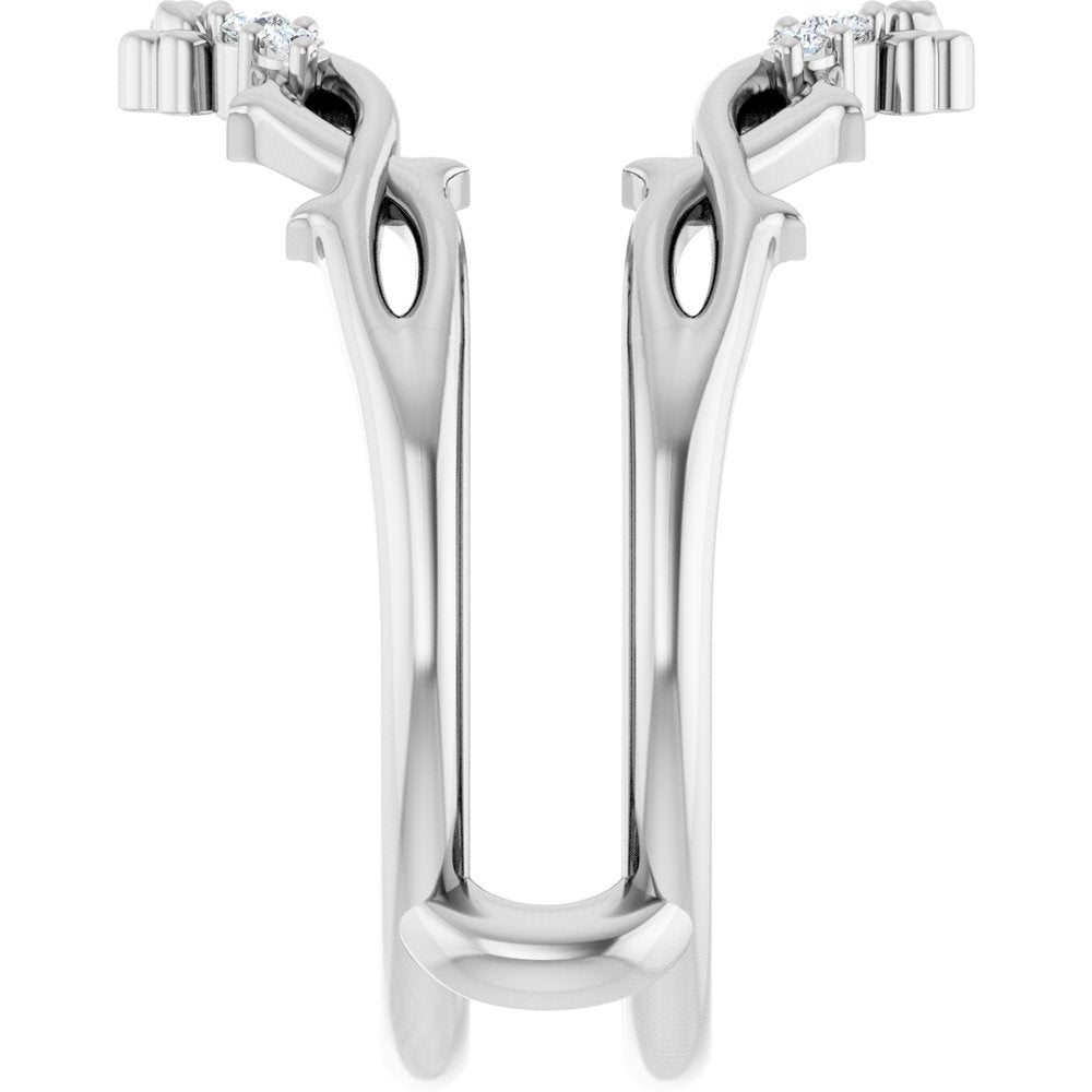 14K White .08 CTW Natural Diamond Ring Guard