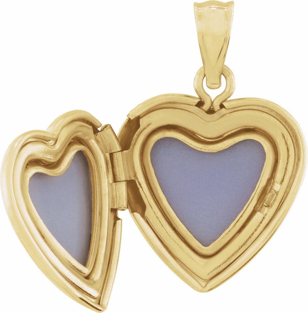14K Yellow Gold Heart Locket