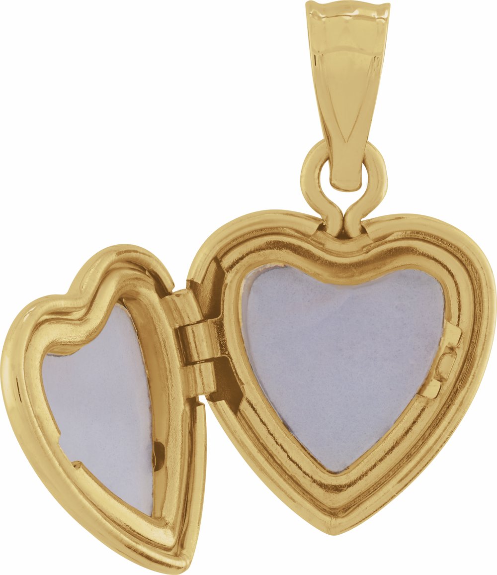 14K Yellow Gold Heart Locket