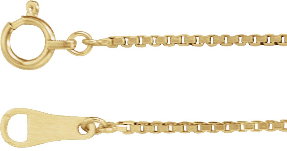 18K Yellow 1 mm Box 16" Chain