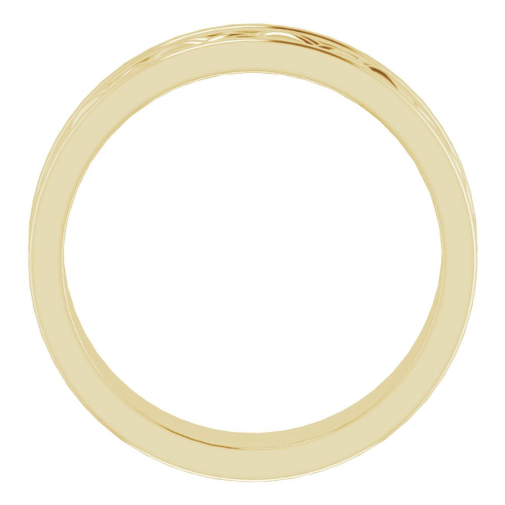 14K Yellow Gold 6.5 mm Woven-Design Comfort-Fit Flat Band Size 11