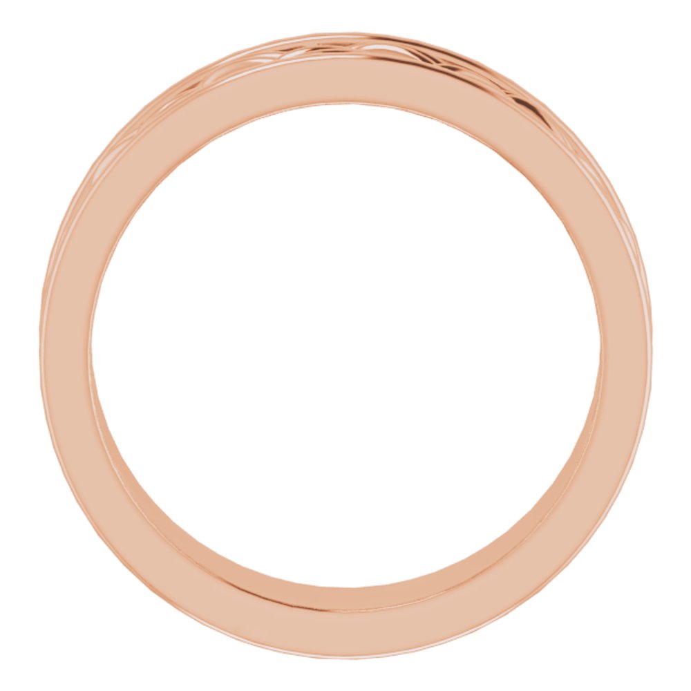 14K Rose Gold 4.45 mm Woven-Design Comfort-Fit Flat Band Size 9