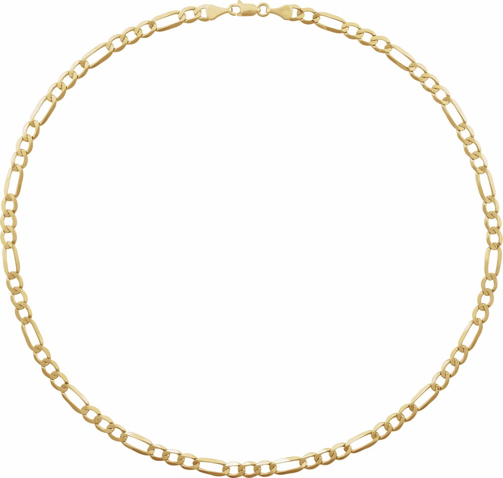 14K Yellow Gold 5.1 mm Figaro 18" Chain