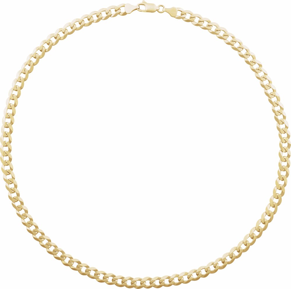 14K Yellow Gold 7 mm Curb 8" Chain