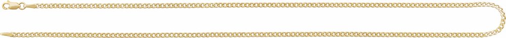 14K Yellow Gold 2.35 mm Curb 18" Chain