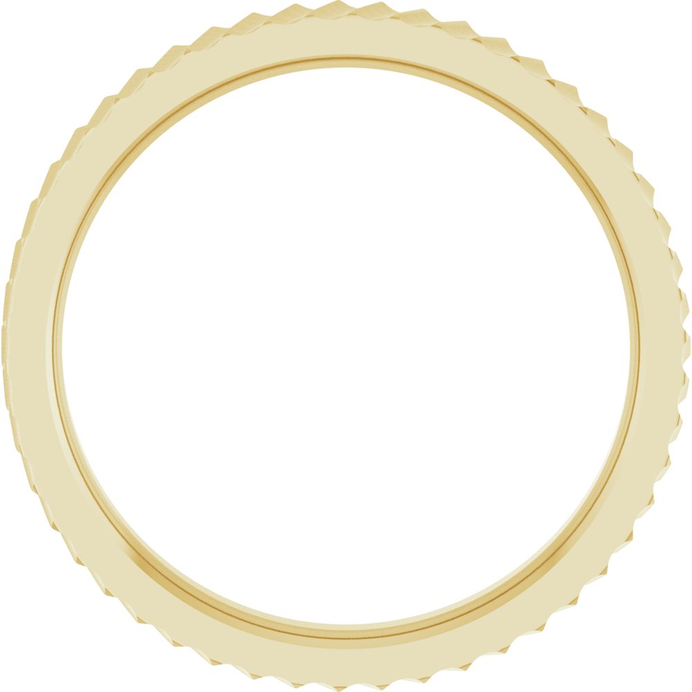 14K Yellow Gold 2.5 mm Diagonal Grooved Flat Band Size 7