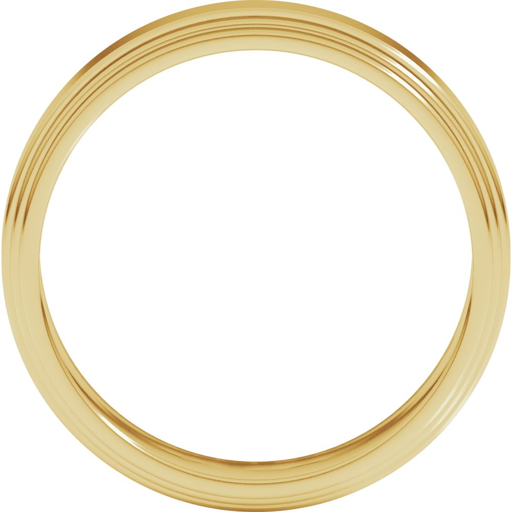 14K Yellow 6 mm Double Stepped-Edge Flat Band Size 10