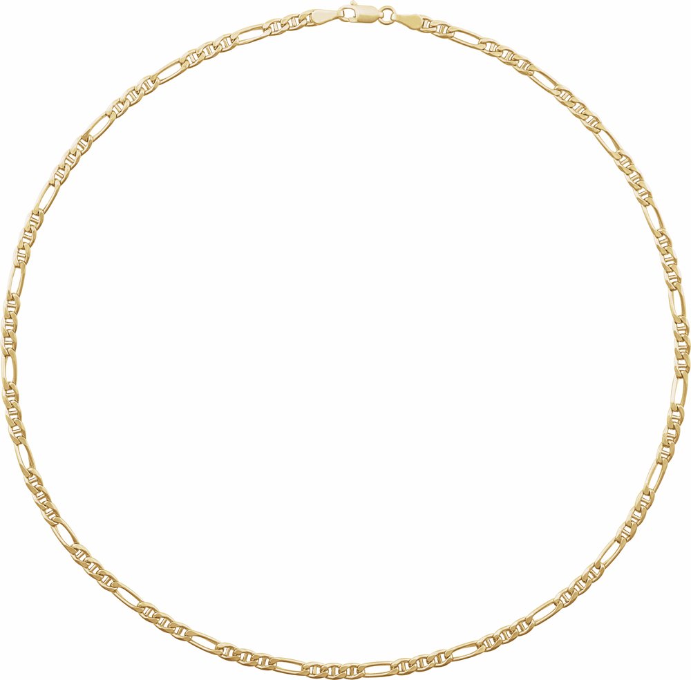 14K Yellow 3.95 mm Hollow Anchor 16" Chain