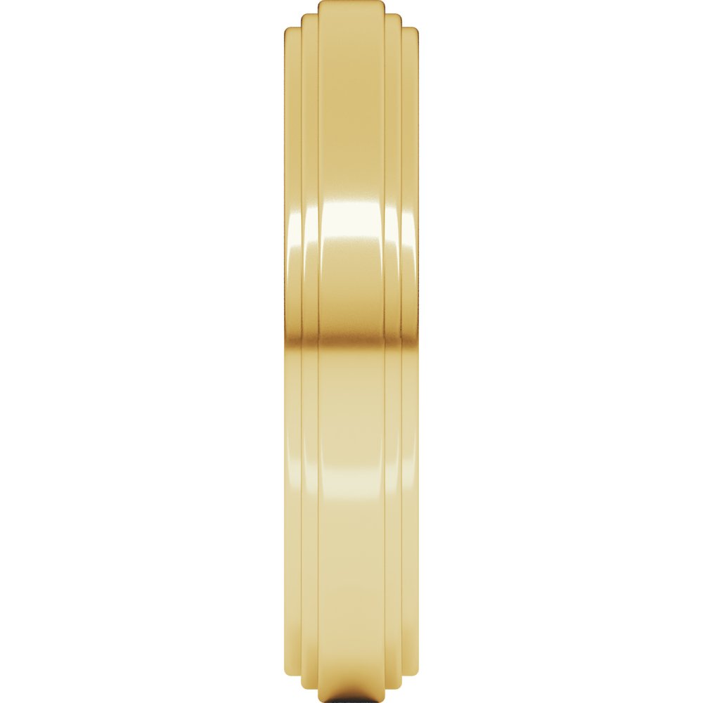 14K Yellow 4 mm Flat Double Stepped Edge Band Size 7