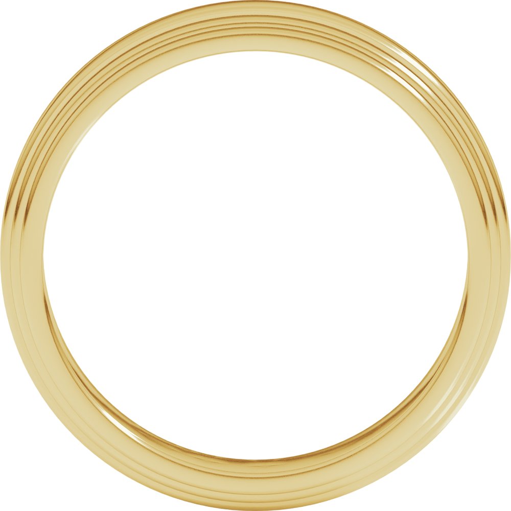 14K Yellow Gold 4 mm Double Stepped-Edge Flat Band Size 10