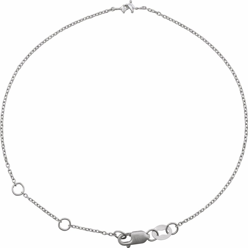 14K White Gold .04 CTW Natural Diamond Link 6 1/2-7 1/2" Bracelet