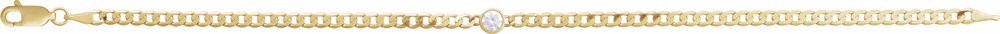 14K Yellow Gold 1/4 CT Lab-Grown Diamond Link 7" Bracelet