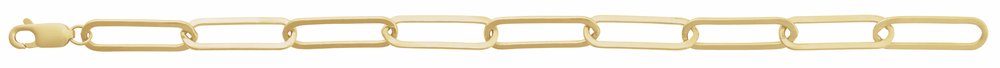 14K Yellow Gold 6.2 mm Paperclip-Style 7" Chain