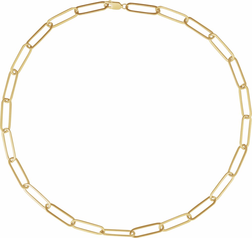 14K Yellow Gold 6.2 mm Paperclip-Style 20" Chain