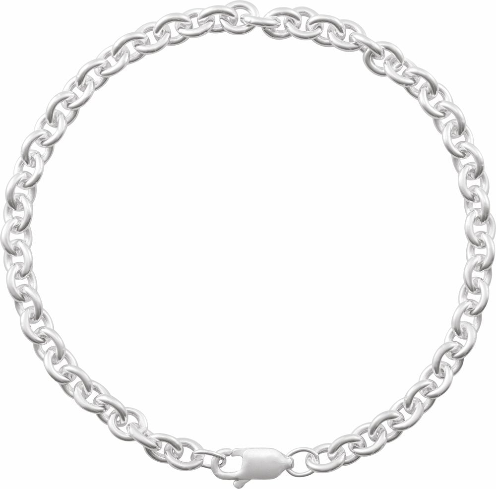 Sterling Silver 4.4 mm Cable 7" Chain