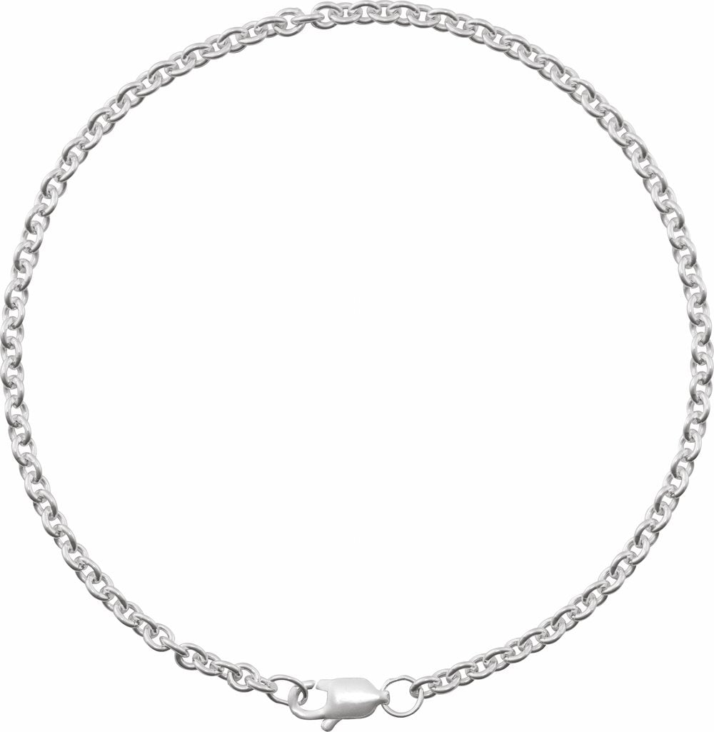 Sterling Silver 2.4 mm Cable 7" Chain
