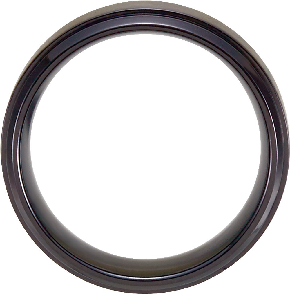 Black Titanium 9 mm Beveled Stepped-Edge Band Size 8