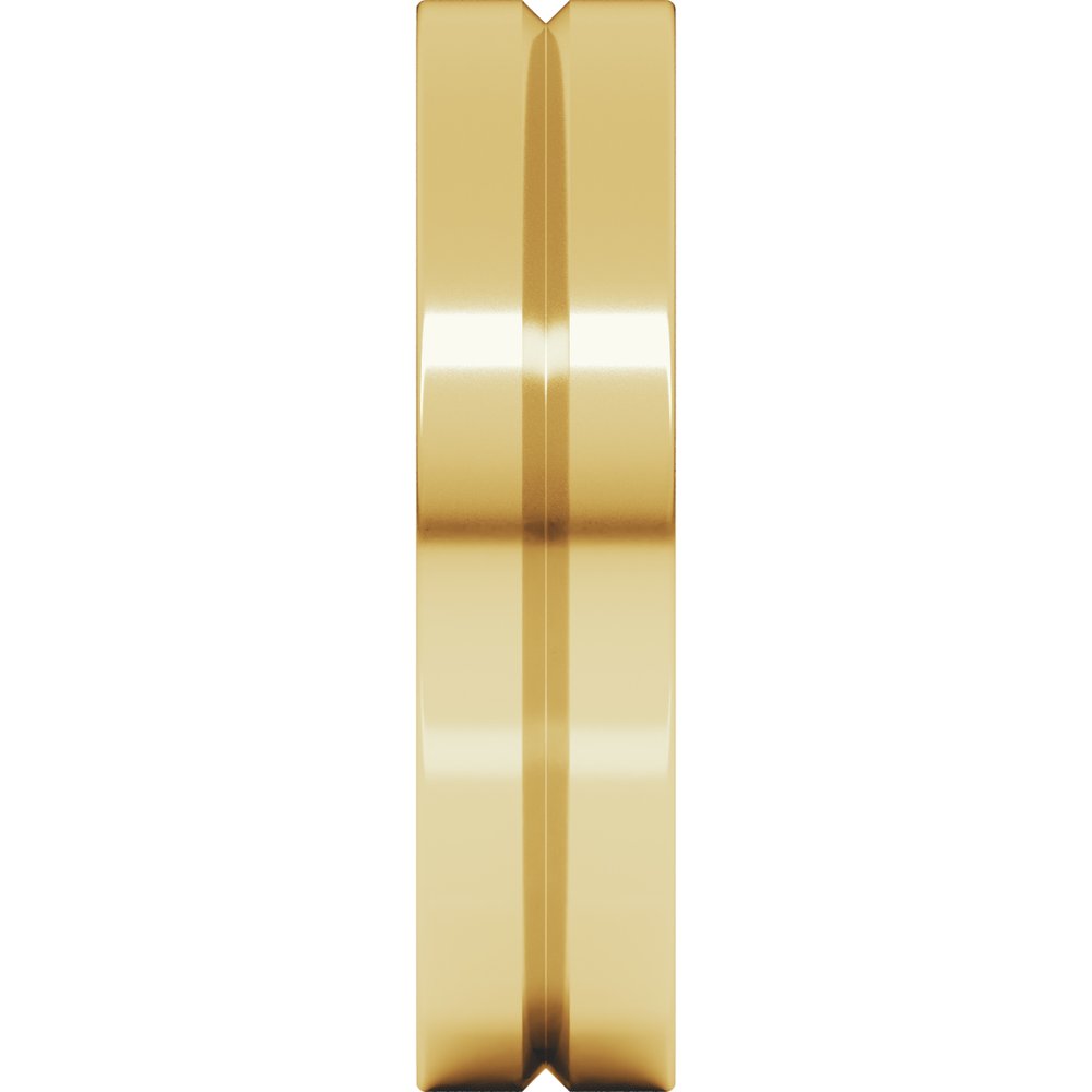10K Yellow Gold 5 mm Grooved Comfort-Fit Flat Band Size 9