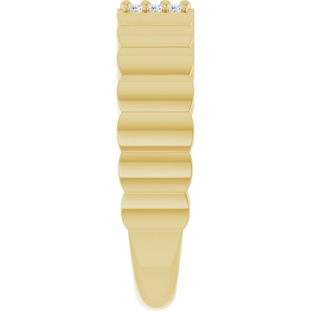14K Yellow Gold .04 CTW Natural Diamond Cigar Ring