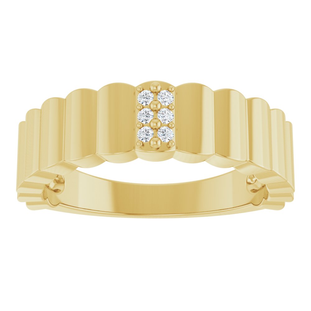 14K Yellow Gold .04 CTW Natural Diamond Cigar Ring