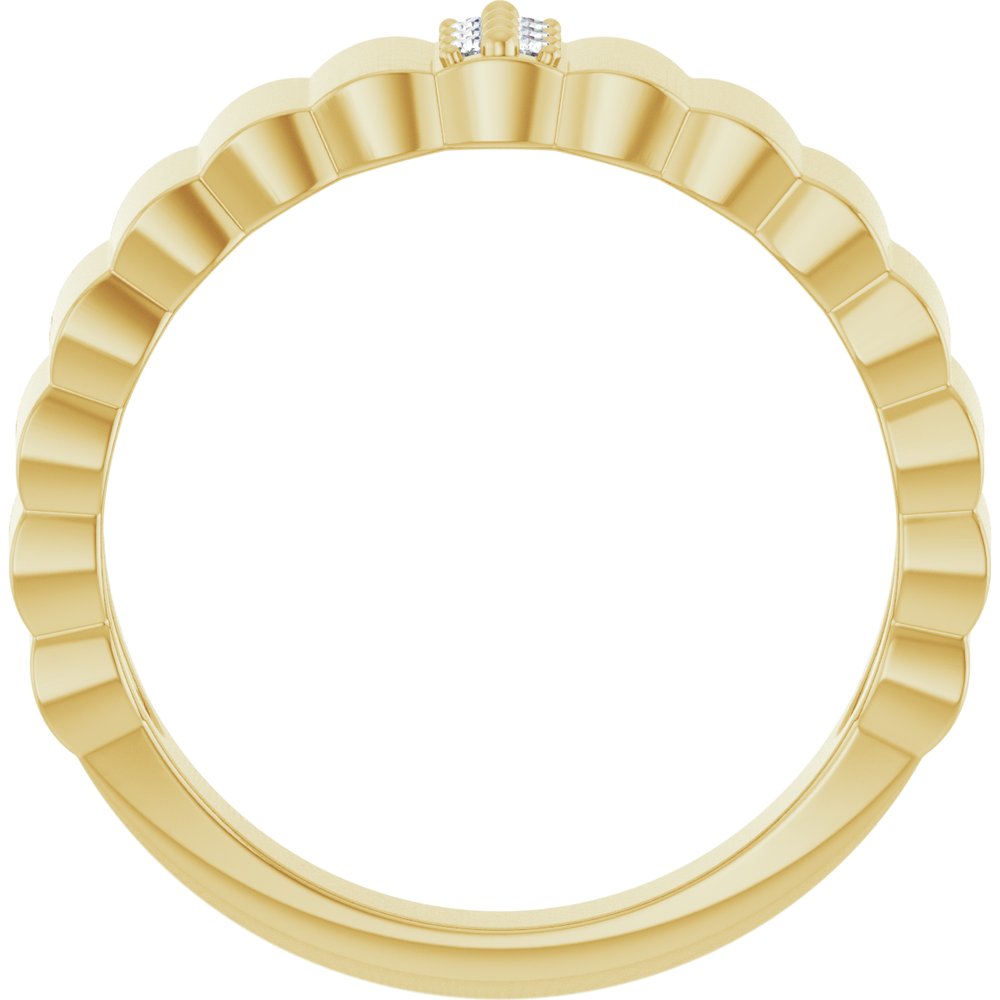14K Yellow Gold .04 CTW Natural Diamond Cigar Ring